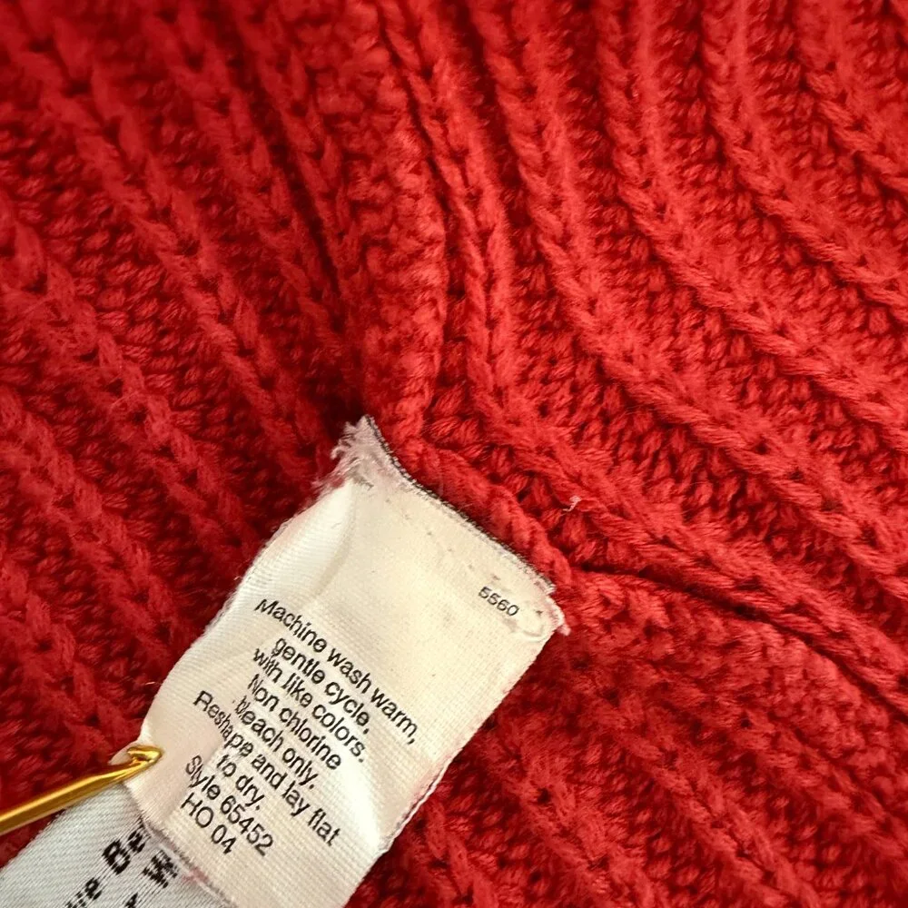 J Crew Oarsman Sweater Mens Medium‎ Red Crew Neck Cotton Fisherman